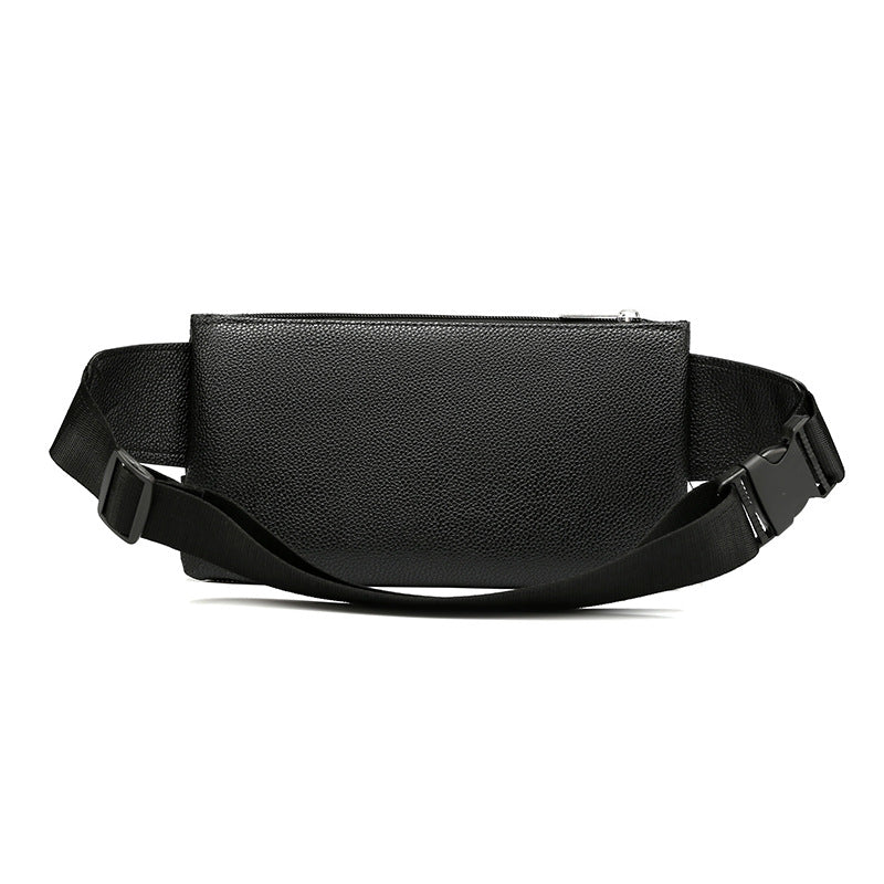 Men's Belt Bag Classic Solid Color PU Leather Waist Bag Outdoor Leisure Travel Fanny Pack Purse - Minihomy