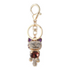 Enamel Lucky Cat Crystal Keychain Alloy Keyring For Women - Minihomy