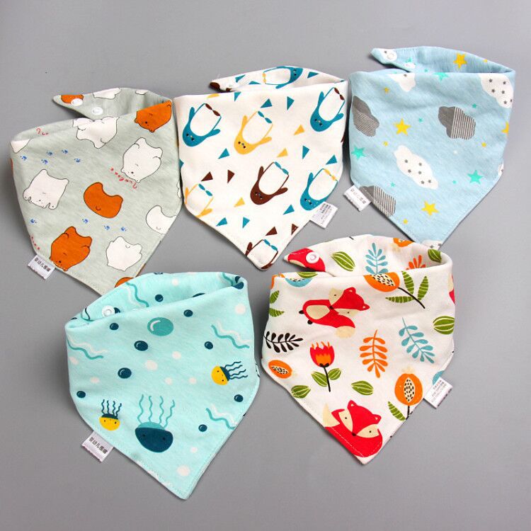 Baby saliva towel Baby Bibs Triangle Double Cotton Bandana Bibs Baby Boys Girls - Minihomy