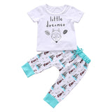 Newborn Baby Clothes Set T-shirt Tops + Pants Little Boys and Girls Outfits - Minihomy