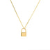 Small lock 925 silver sterling silver 18k gold necklace