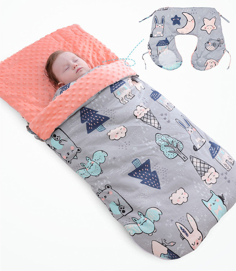 Newborn Baby Blanket Warm Fleece Stroller Cover Quilt - Minihomy