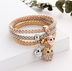 3 Pieces Set Crystal Bead Bracelet for Women Decorated with Crystal Owl Charm - Minihomy