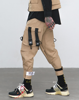 Loose Fit Elastic Waist Cargo Pants Street Ankle Banded Large Casual Pockets Pants - Minihomy