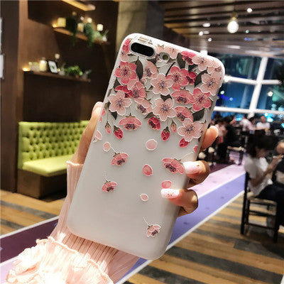 Embossed Flower Phone Case Cover - Minihomy