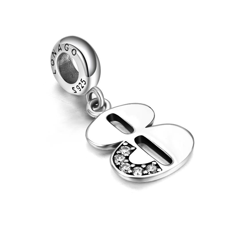 925 Sterling Silver Lucky Number 1-9 Charms Bracelet Number Pendant - Minihomy