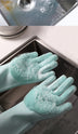 Silicone Heat-resistant Cleaning Brush Scrubbing Gloves - Minihomy