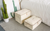 Thick canvas storage box clothes finishing storage bag with cover zipper quilt storage bag