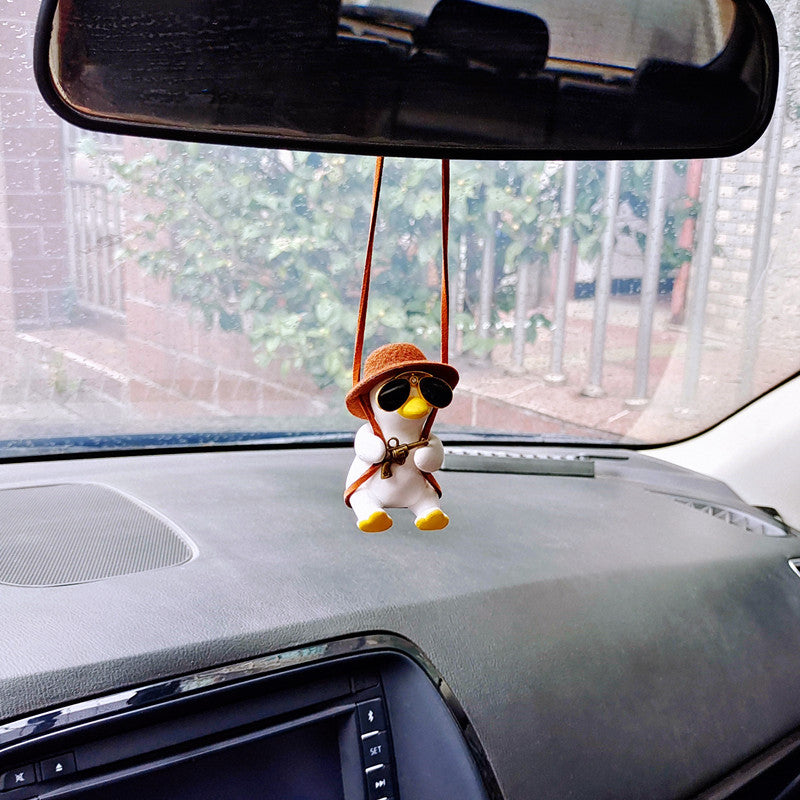 Pistol Cowboy Duck Car Rearview Mirror Pendant car Decoration - Minihomy