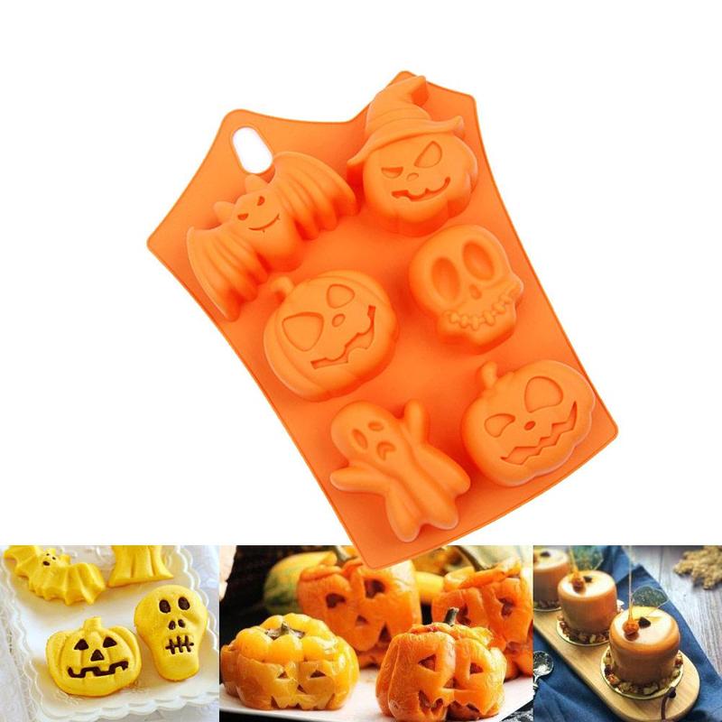 Halloween Pumpkin Cakes Silicone Mold Bald Cake Chocolate Jelly Mold Decorations - Minihomy