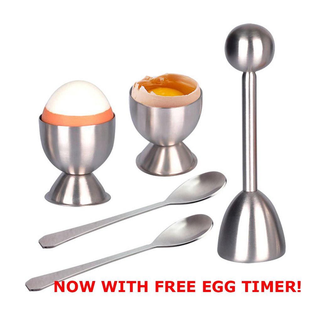 5pcs Set Stainless Steel Boiled Eggs Topper Shell Egg Separator Opener Cutter - Minihomy