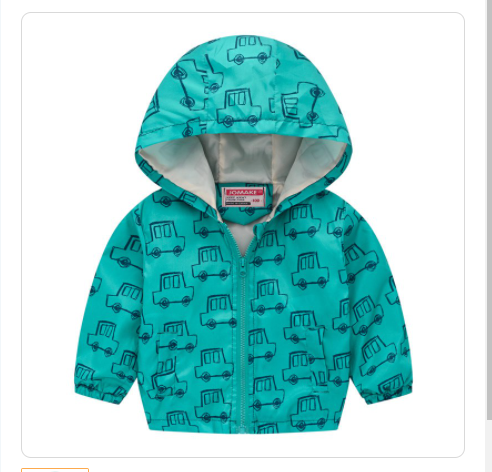 Hooded jacket with print pattern for kids - Minihomy