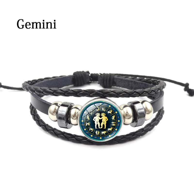 Classic Jewelry Zodiac Bracelets & Bangles Constellation Leather Bracelet - Minihomy