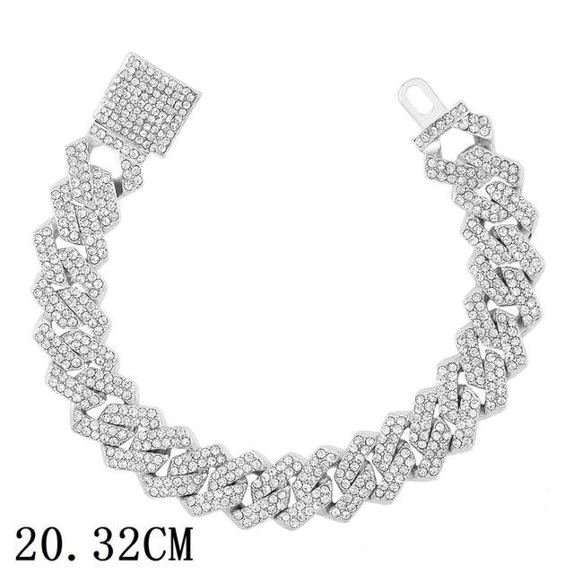 12mm Iced Out Cuban Link Chain Bracelet - Minihomy