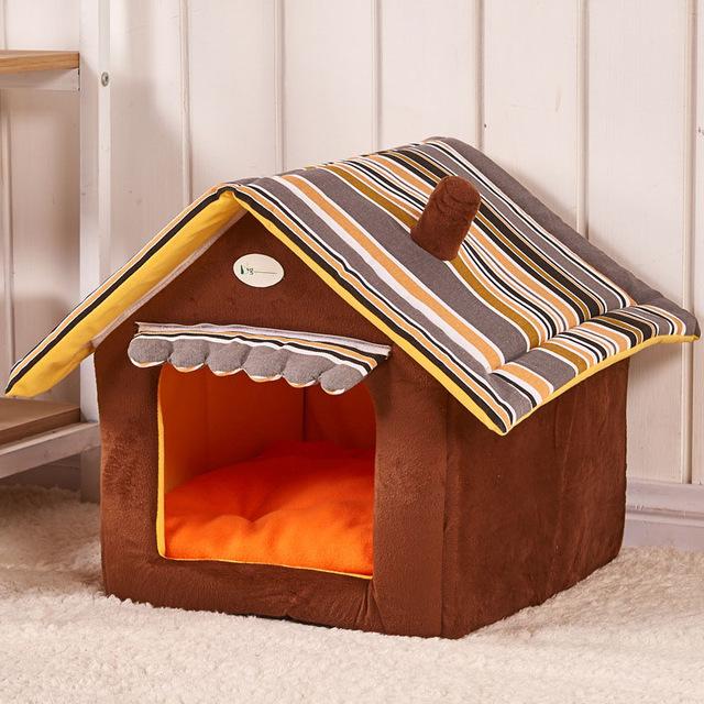 New Fashion Striped Removable Cover Mat Dog House Dog Beds For Small Medium Dogs Pet Products House Pet Beds for Cat - Minihomy