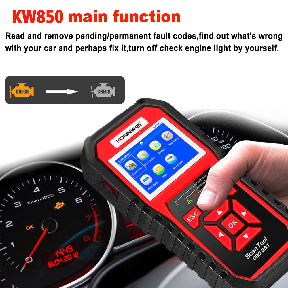 KW850 OBD2 CAN BUS Code Reader car engine fault code detector scanner - Minihomy