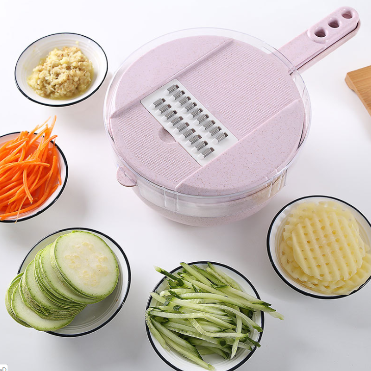 Mandoline Slicer Vegetable Slicer Potato Peeler Carrot Onion Grater With Strainer Vegetable Cutter 8 In 1 Kitchen Accessories - Minihomy