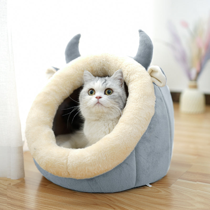 Cat House Villa Enclosed Cat Supplies Bed - Minihomy