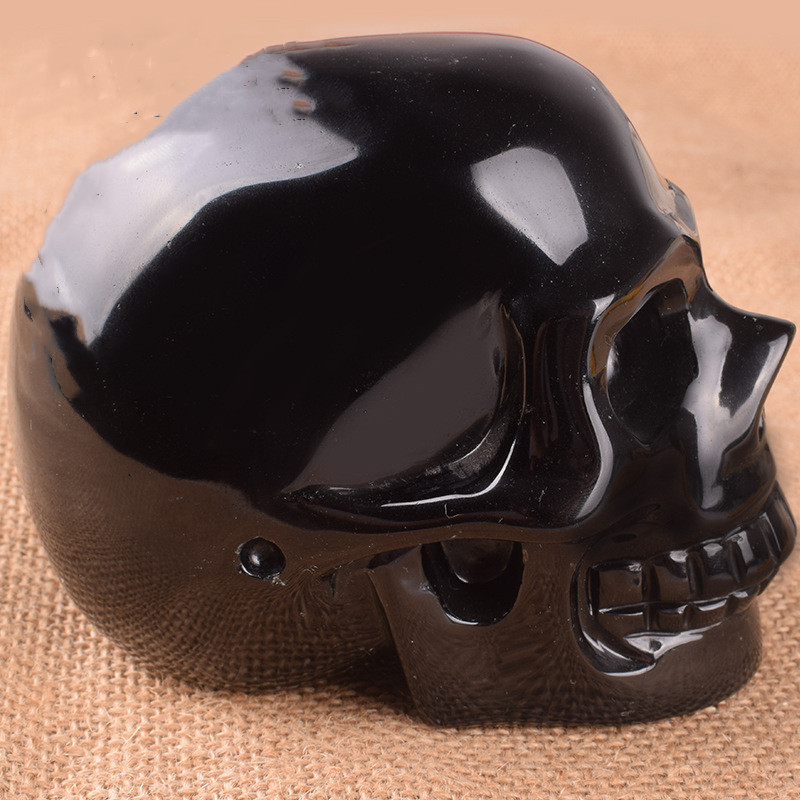 Natural Obsidian Precision Carved Skull - Minihomy