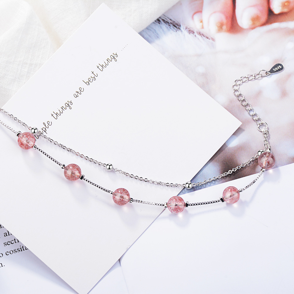 Double pink crystal bracelet - Minihomy