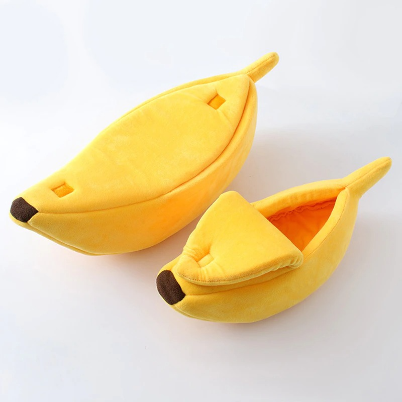 Funny Banana Cat Bed House - Cozy and Cute Pet Haven - Minihomy