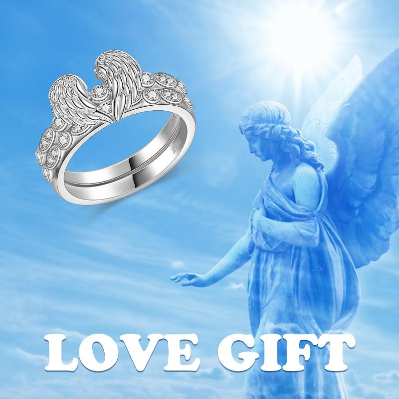 Angel Wings Gift For Women 925 Sterling Silver Cute Animals Ring Jewelry For Women - Minihomy