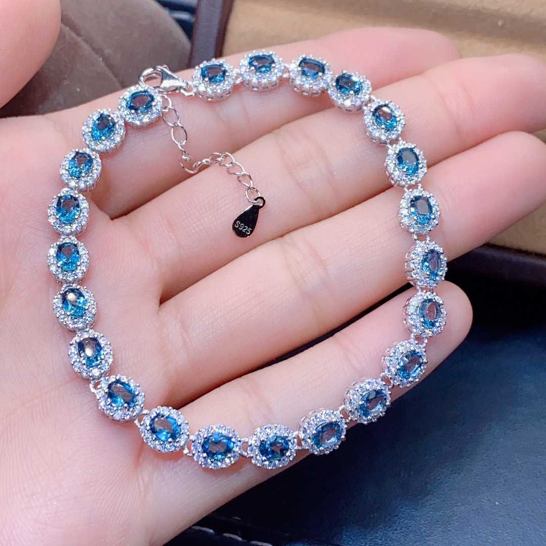 Natural Blue Topaz Bracelet Crystal Inlaid With Precision - Minihomy