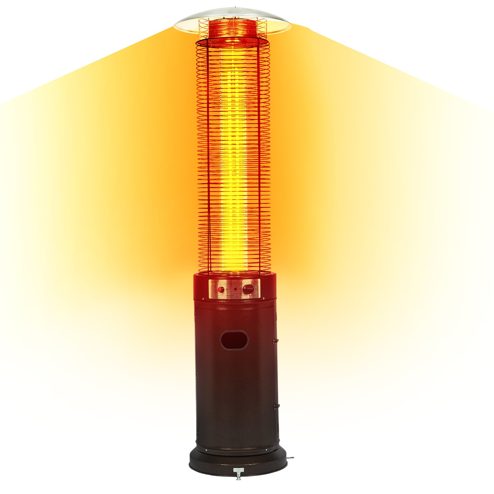 Patio Heater 42,000 BTU Pyrami-d Flame Outdoor Heater Propane Heater With Wheel - Minihomy