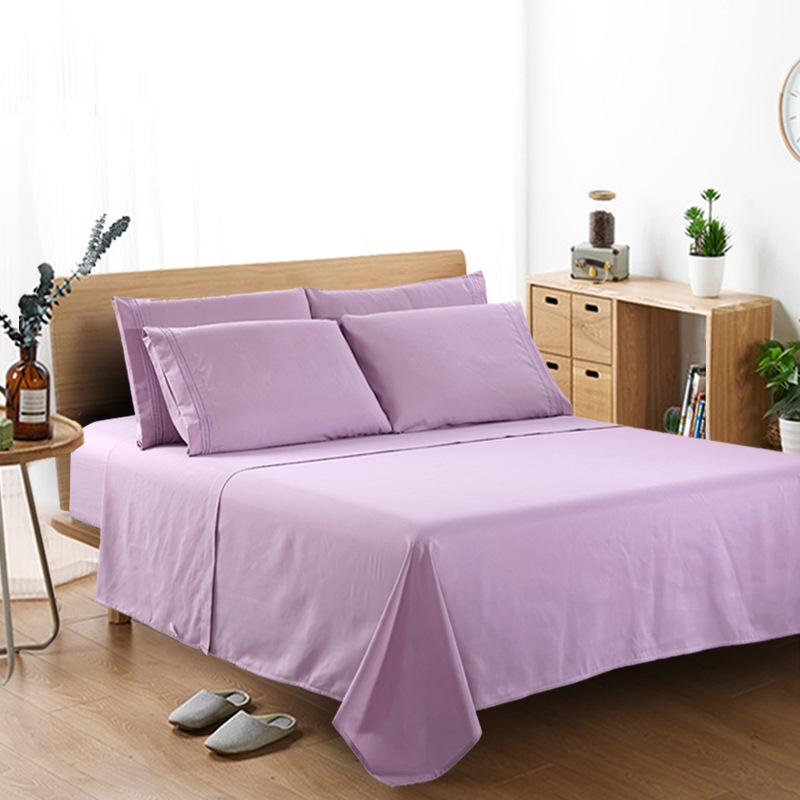 Four-piece Set Of Plain Bedclothes Sheets And Bedding - Minihomy