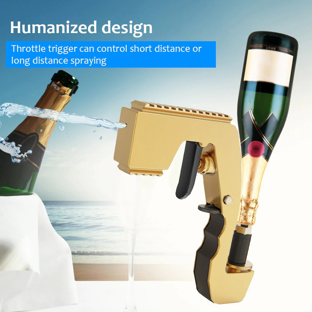 Champagne Wine Dispenser & Beer Ejector: Spray Gun, Bottle Cap & Stopper - Minihomy