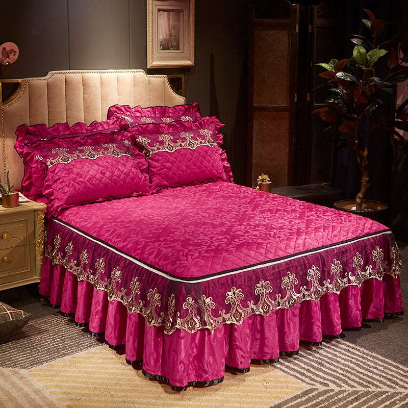 Detachable Skirt-style Non-slip Bed Cover Dustproof - Minihomy