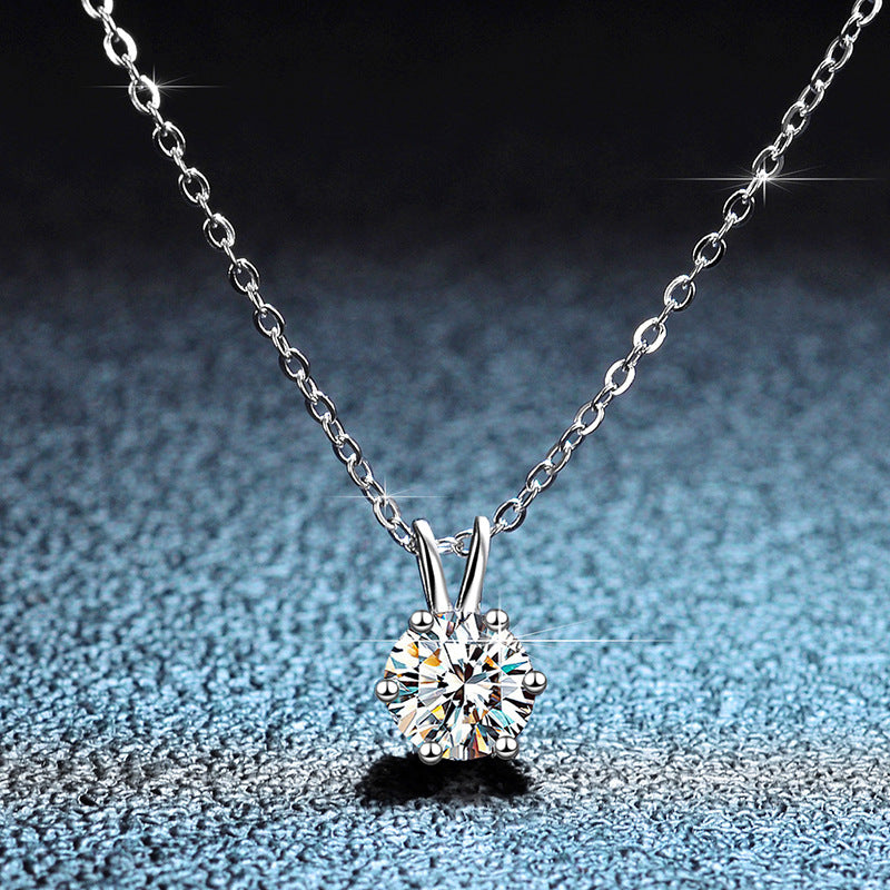 S925 Silver One Carat Moissanite Necklace