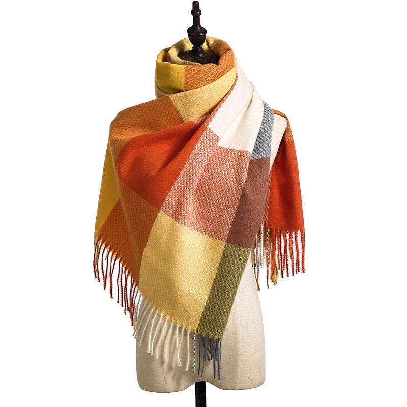 Cashmere Tassel Thickened Cold And Warm Scarf - Minihomy