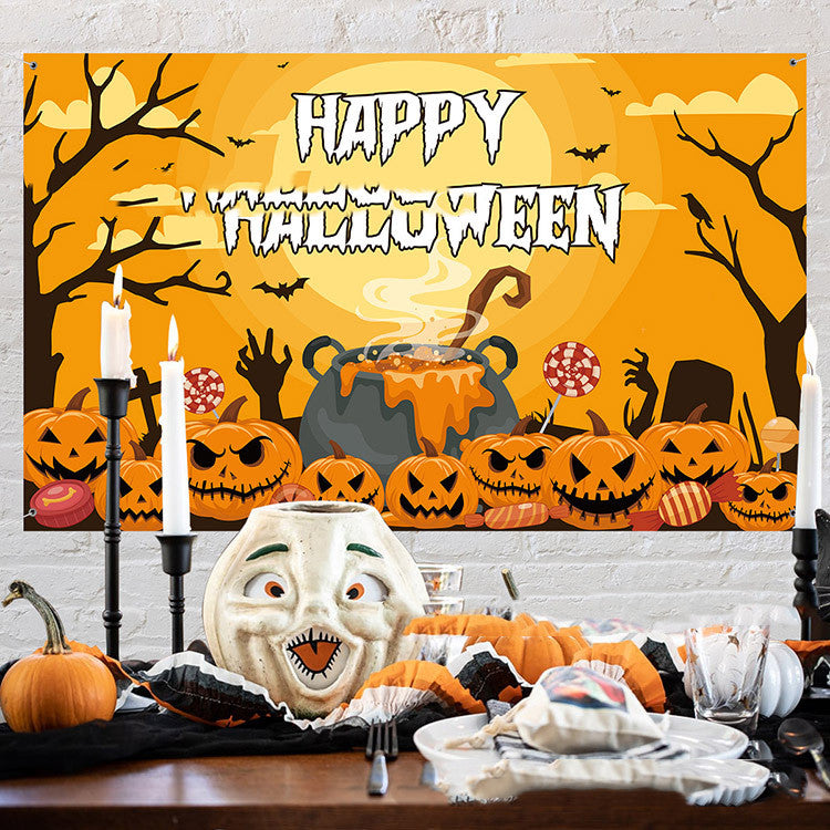 Halloween Background Cloth Banner Banner Couplet - Minihomy