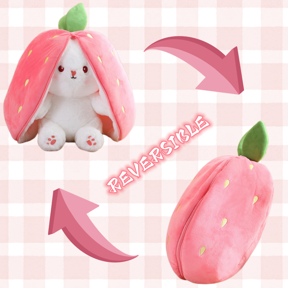 Fruit Transfigured Bunny Plush Toy Cute Carrot Strawberry Turn Into Rabbit Plush Toy - Minihomy