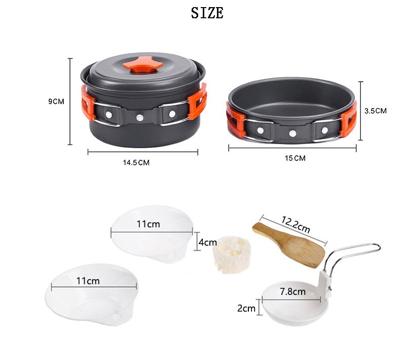 Outdoor cookware 1-2 people camping cookware set - Minihomy