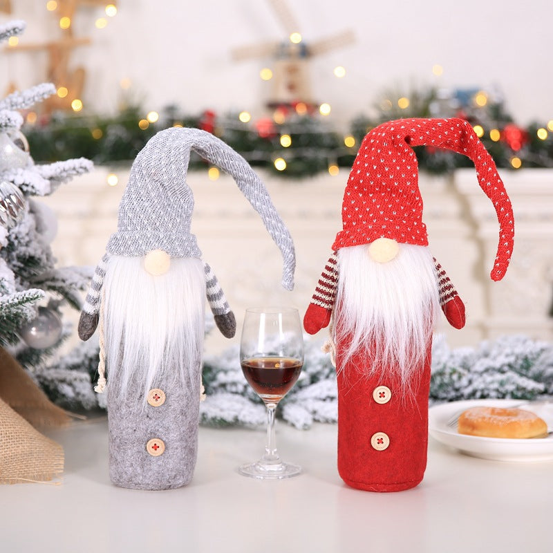 Christmas Decoration Wine Bottle Set Hotel Table Supplies - Minihomy