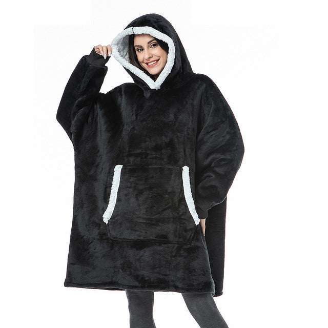 Mink Fleece Warm Loose Blanket Sweater - Minihomy