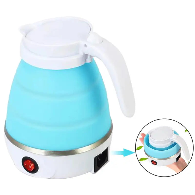 0.75L Kettle Electric Silicone Foldable 680W Portable Travel Camping Water Boiler Adjustable Home Voltage Electric Appliances - Minihomy