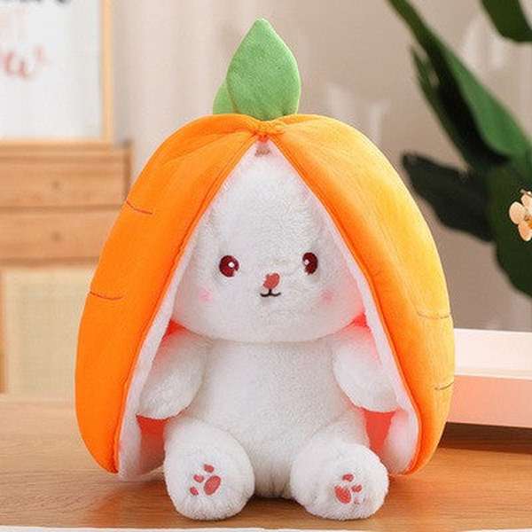 Fruit Transfigured Bunny Plush Toy Cute Carrot Strawberry Turn Into Rabbit Plush Toy - Minihomy