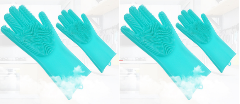 Silicone Heat-resistant Cleaning Brush Scrubbing Gloves - Minihomy