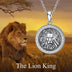 Lion Head Skull Pendant Chain Necklace Sterling Silver Double-Sided Jewelry - Minihomy