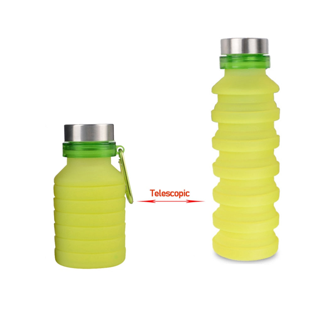 Folding Water Bottle Portable Retractable Silicone Coffee Bottle Outdoor Travel Drinking Sport Drink Kettle - Minihomy