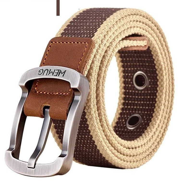 Men's Canvas Work Belt Labor Insurance Pin Buckle Belt - Minihomy