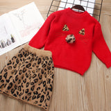 Girls Clothes Set For Autumn Winter Tops Sweater Skirt Suits - Minihomy