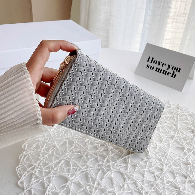 Leather Pattern Clutch Bag Simple Lady Purse - Minihomy