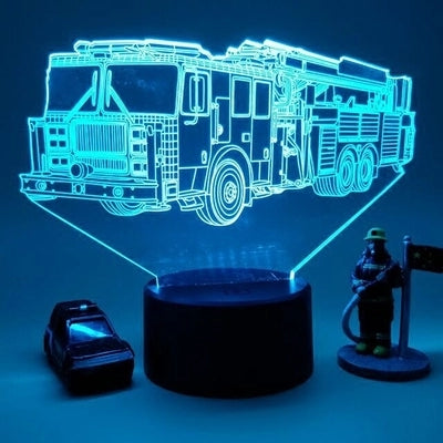 Fire engine 3D light touch color - Minihomy