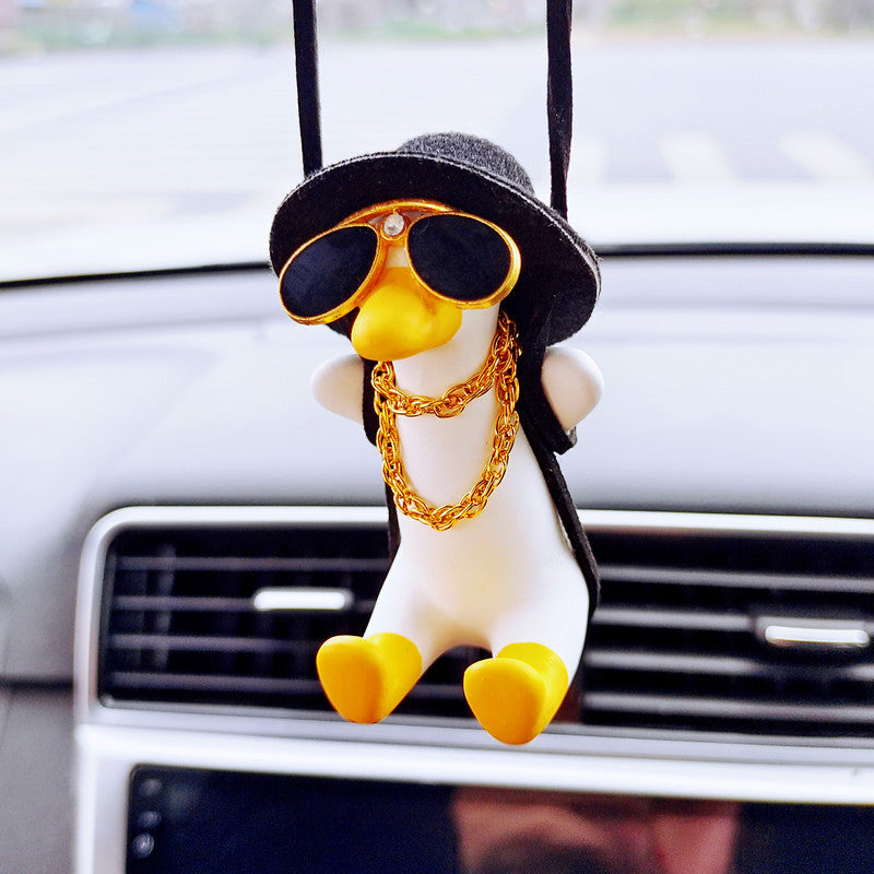 Pistol Cowboy Duck Car Rearview Mirror Pendant car Decoration - Minihomy