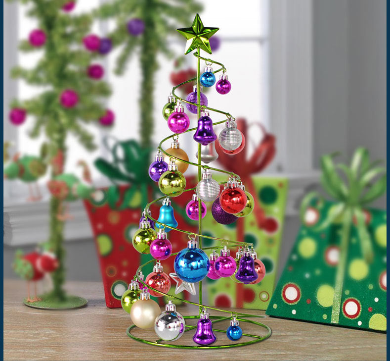 Creative Christmas Ball Metal Desktop Mini Tree - Minihomy