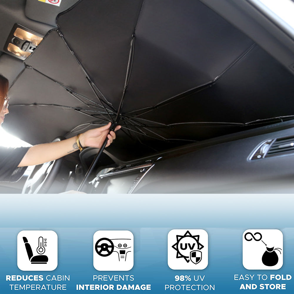 Foldable Car Windshield Sun Shade Umbrella UV Protection Heat Front Window Cover - Minihomy